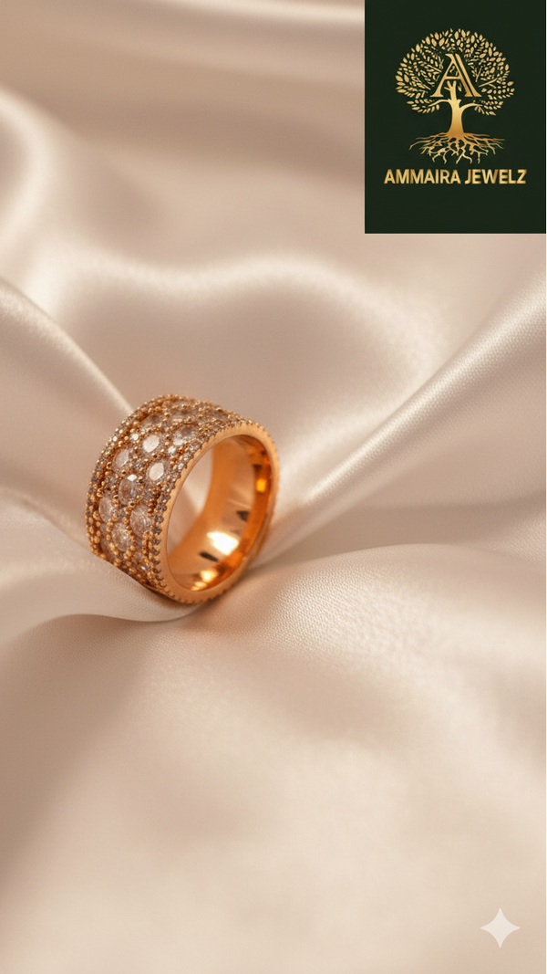 Ammaira's Rose Gold Honeycomb Sparkle Ring