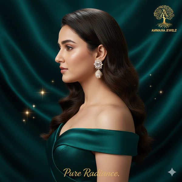 Ammaira's Pure Radiance: The Marquise & Pearl Chandelier Drops