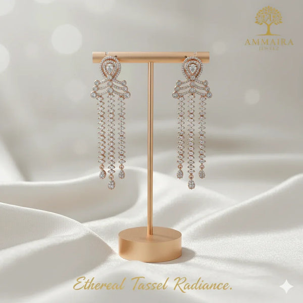 Ammaira's ETHEREAL TASSEL: Diamond Fringe Chandelier Drops - Ammaira Jewelz