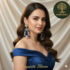 Ammaira's Royal Azure Drops: Baroque Chandelier Earrings with Pavé Roses
