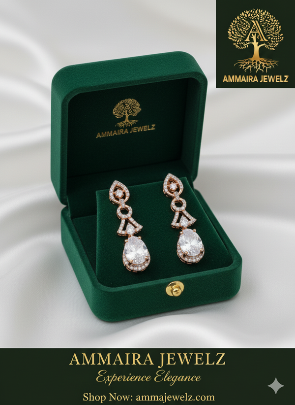 Ammaira's Dazzling Diamond-Cut Teardrop Earrings