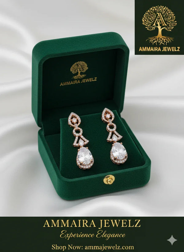 Ammaira's Dazzling Diamond-Cut Teardrop Earrings - Ammaira Jewelz