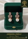 Ammaira's Rose Gold Lustre Grace Earrings with Pearl Drop (Pink) - Ammaira Jewelz