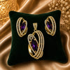 Gold Celestine Glow AD Pendant Set for Women