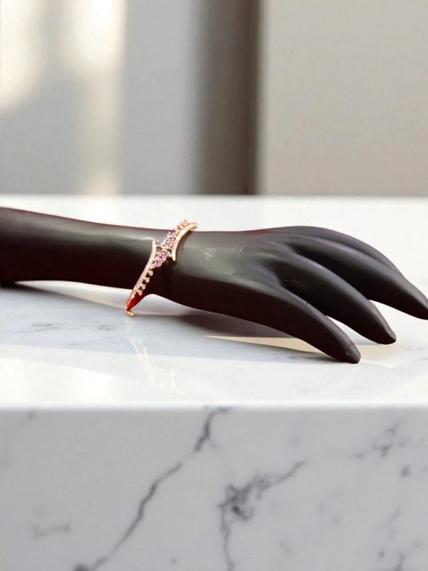 Ammaira’s Light Purple Stone Rose Gold Plated AAA AD Zirconia Openable Bracelet - Ammaira Jewelz
