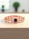 Ammaira’s Royal Blue Stone Rose Gold Plated AAA AD Zirconia Openable Bracelet