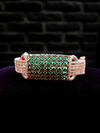 Ammaira’s Green Rose Gold Plated AAA AD Zirconia Openable Bracelet
