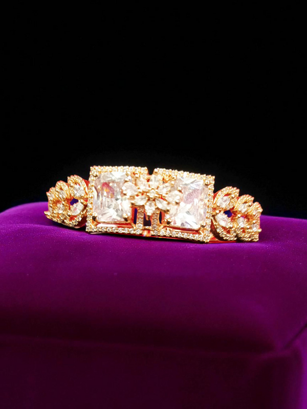 🌸 Ammaira’s Blossom Charm Rose Gold Plated AAA AD Zirconia Openable Bracelet 🌸