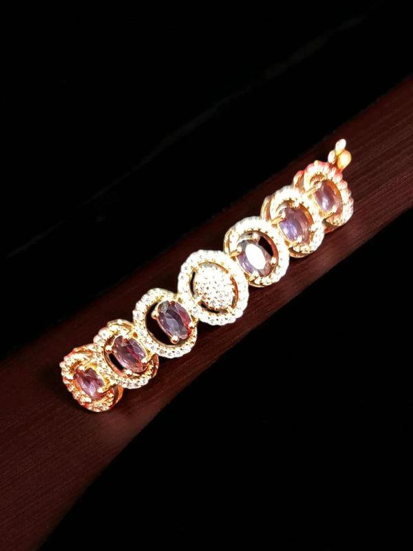 ✨ Ammaira’s Radiant Light Purple Rose Gold Plated AAA AD Zirconia Openable Bracelet ✨ - Ammaira Jewelz