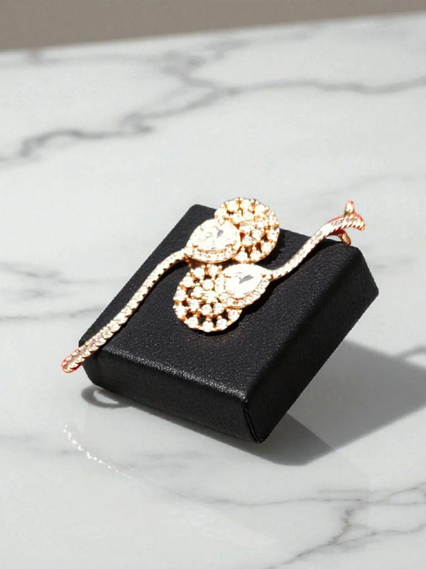 ✨ Ammaira’s Sleek Shine Rose Gold Plated AAA AD Zirconia Openable Bracelet ✨ - Ammaira Jewelz