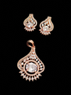 Ammaira’s Rose Gold Plated Tear-Drop AAA AD Zirconia Pendant Set