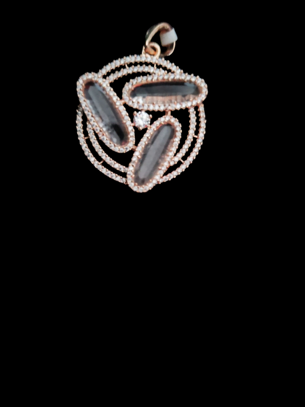 Ammaira’s Rose Gold Plated Contemporary AAA AD Zirconia Pendant Set