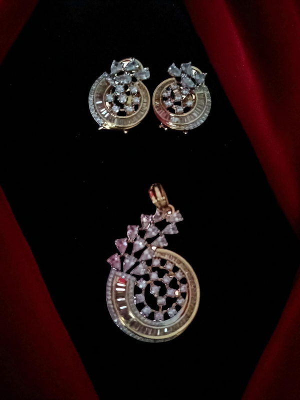 ✨ Ammaira's Gold Plated AAA AD Zirconia Pendant Set ✨