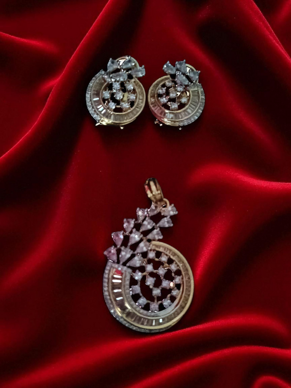 ✨ Ammaira's Gold Plated AAA AD Zirconia Pendant Set ✨