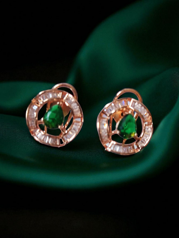 ✨ Ammaira's Gold Plated AAA AD Zirconia Pendant Sets – Available in Emerald Green & Plain White ✨