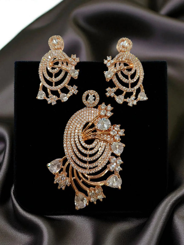 ✨ Ammaira’s Rose Gold Plated AAA AD Zirconia Pendant Set ✨ - Ammaira Jewelz