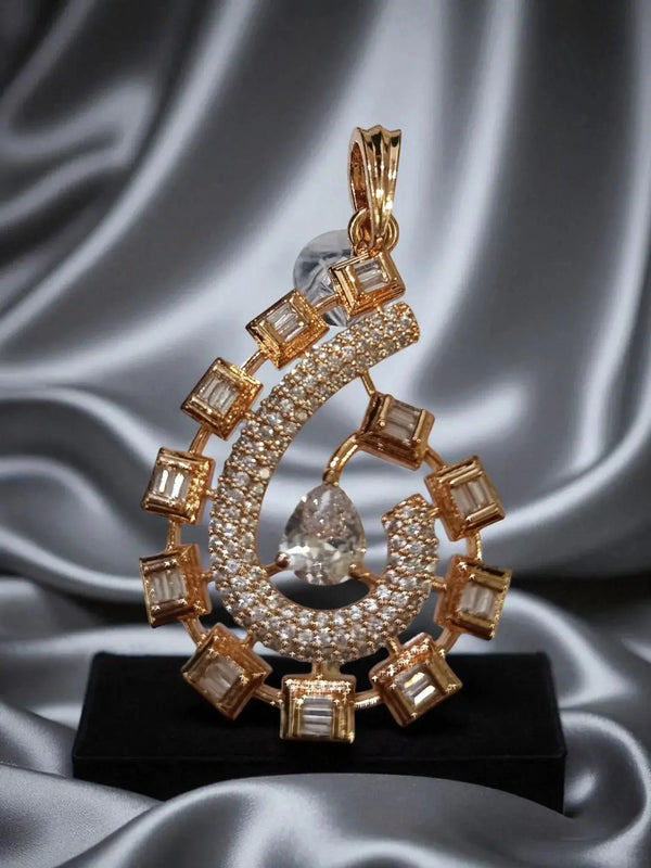 ✨Ammaira’s Tear drop Rose Gold Plated AAA AD Zirconia Pendant Set ✨ - Ammaira Jewelz