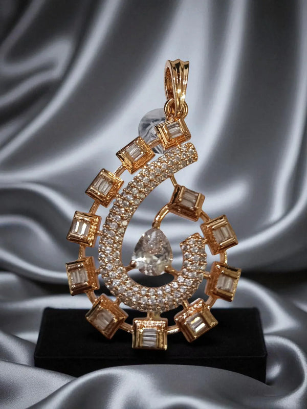 ✨Ammaira’s Tear drop Rose Gold Plated AAA AD Zirconia Pendant Set ✨ - Ammaira Jewelz