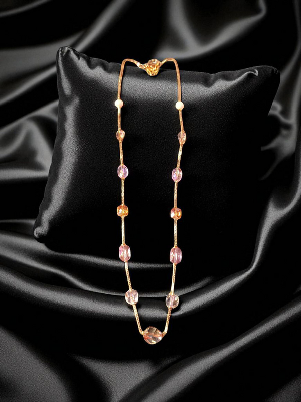 Premium High Gold Fancy Crystal Mala with Earrings