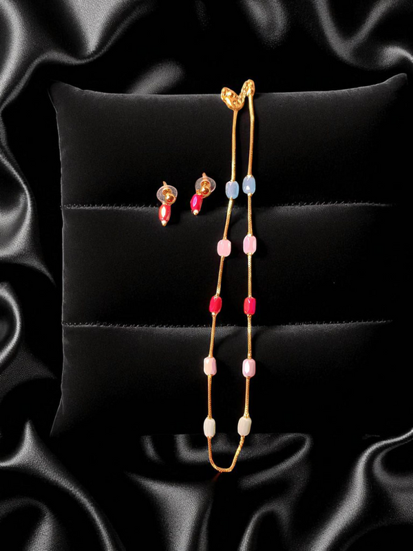 Premium High Gold Fancy Crystal Mala withEarrings