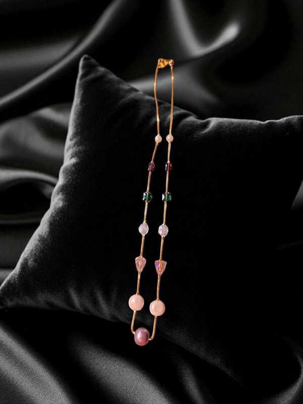 Premium High Gold Fancy Crystal Mala withEarrings