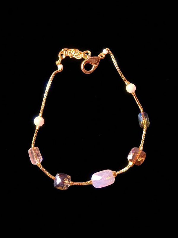 Premium High Gold Fancy Crystal Mala with Designer Earrings