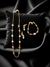 Premium High Gold Fancy Crystal Mala with Designer Earrings