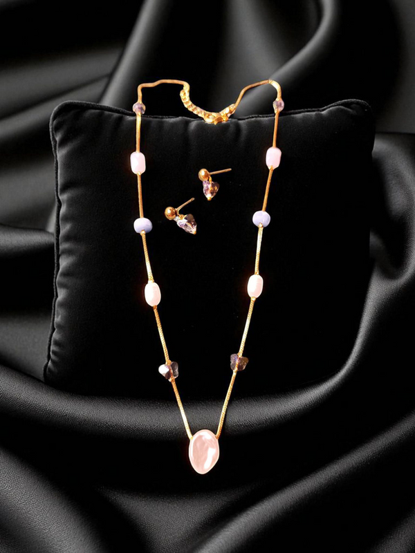 Premium High Gold Fancy Crystal Mala withEarrings