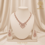 Lunar Arch Rose Gold Necklace Set | Elegant Bridal Jewellery – Ammaira Jewelz