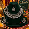 Handcrafted silver oxidised choker necklace set for women featuring layered floral motifs, matching earrings, and maangtikka.