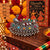 Mayurika peacock dual-finger ring for women with oxidised detailing, colourful accents and traditional Indian-inspired design
