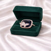 Midnight Butterfly Adjustable Crystal Ring for Women