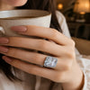 Moonlight Majesty Silver Polish Adjustable Crystal Ring for Women