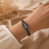 Noir Leaf Black Rhodium American Diamond Bracelet for Women