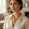 Orange Beaded Statement Necklace | Ammaira Jewelz Ammaira Jewelz