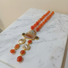 Orange Beaded Statement Necklace | Ammaira Jewelz