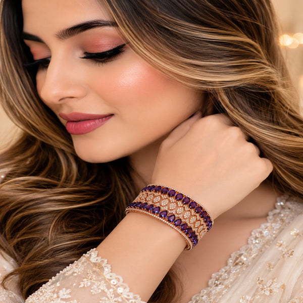 Purple Stone Designer Kada for Women