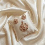 Radiant Rose Gold Floral CZ Pendant Set | Ammaira Jewelz