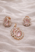 Rose Gold Blush Pink Stone Diamond Pendant & Earrings Set | Ammaira Jewelz