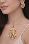 Rose Gold Divine Radha Krishna Diamond Pendant & Earrings Set | Ammaira Jewelz