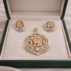 Rose Gold Divine Radha Krishna Diamond Pendant & Earrings Set | Ammaira Jewelz