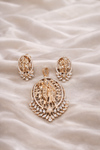 Rose Gold Divine Radha Krishna Diamond Pendant & Earrings Set | Ammaira Jewelz