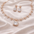 Rose Gold Emerald-Cut Diamond Necklace & Earrings Set | Ammaira Jewelz