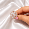 Rose Gold Floral Cluster Ring with Sparkling Stones | Ammaira Jewelz