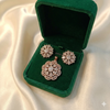 Rose Gold Floral Diamond Pendant & Stud Earrings Set | Ammaira Jewelz