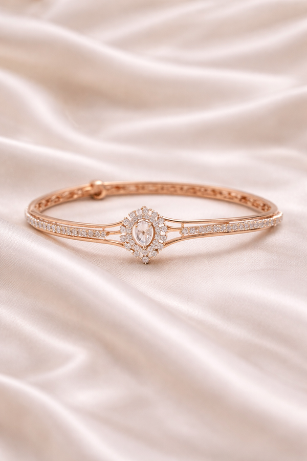 Rose Gold Oval Diamond Bracelet | Ammaira Jewelz