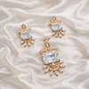 Rose Gold Square Diamond Pendant & Stud Earrings Set | Ammaira Jewelz