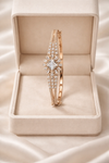 Rose Gold Starburst Crystal Openable Bracelet for Festive Wear