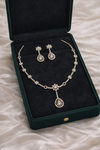 Rose Gold Teardrop Diamond Necklace & Earrings Set | Ammaira Jewelz