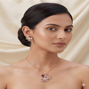 Nature Inspired Rose Gold Pendant & Stud Earrings Set | Ammaira Jewelz